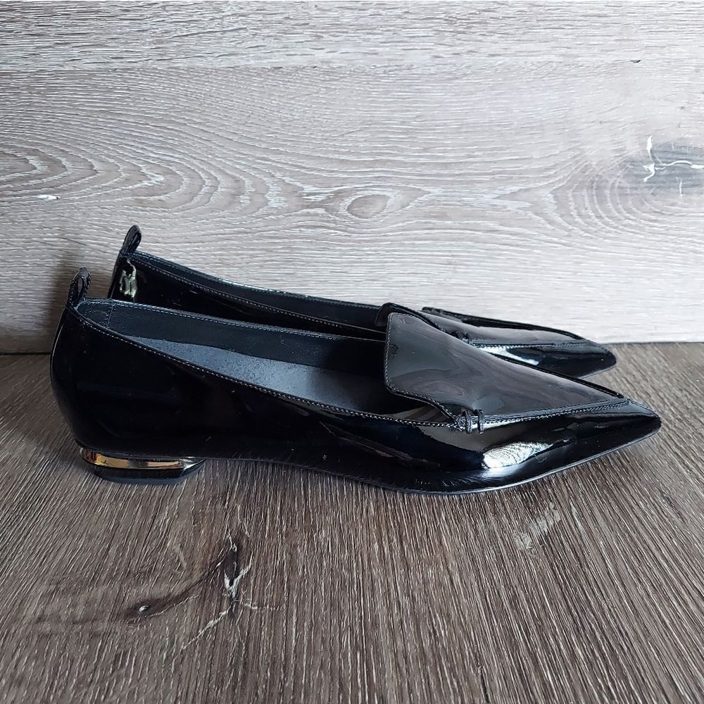 NICHOLAS KIRKWOOD Beya Black Patent Leather Pointed Flat 42